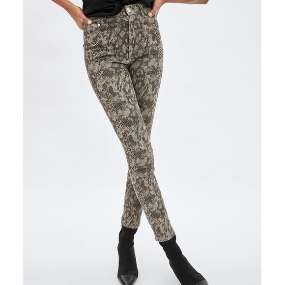 zara snake jeans